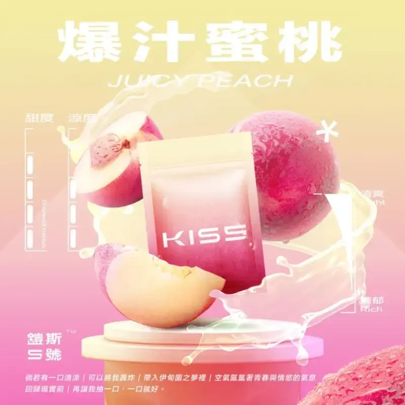 KISS-鎧斯5號一代煙彈-爆汁蜜桃webp - ILIA 拓撲蒸汽台灣官網 | LANA 拉娜 RELX 悅刻 SP2S 主機煙彈